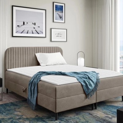 Kontinentální manželská postel 200x200 NEWSOMS 1 - béžová + topper ZDARMA