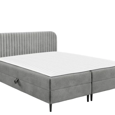 Kontinentální manželská postel 180x200 NEWSOMS 1 - šedá + topper ZDARMA