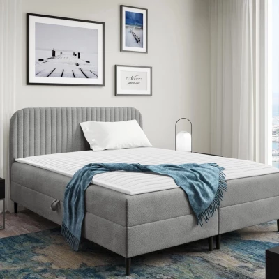 Kontinentální manželská postel 160x200 NEWSOMS 1 - šedá + topper ZDARMA