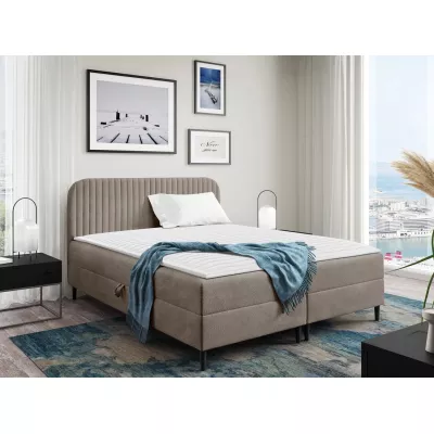 Kontinentální manželská postel 140x200 NEWSOMS 1 - béžová + topper ZDARMA