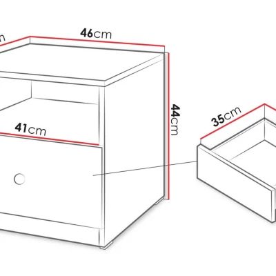 Noční stolek SALTIVILLE - kašmír
