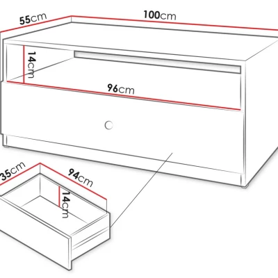 Konferenční stolek SALTIVILLE - kašmír