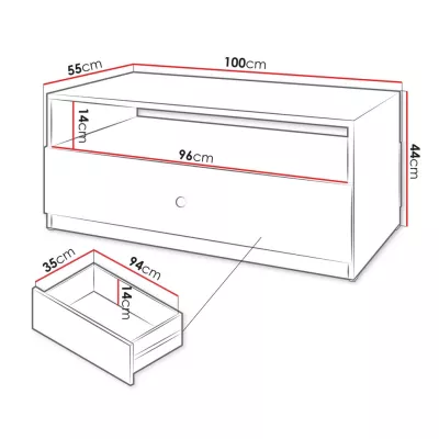 Konferenční stolek SALTIVILLE - kašmír