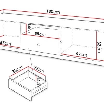 Televizní stolek SALTIVILLE - kašmír