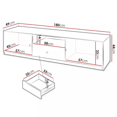 Televizní stolek SALTIVILLE - kašmír