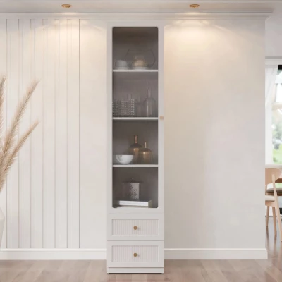 Úzká prosklená vitrína SALTIVILLE - kašmír