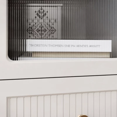 Úzká prosklená vitrína SALTIVILLE - kašmír