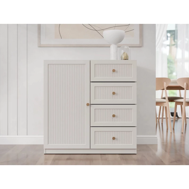 Úzká komoda s dvířky a šuplíky SALTIVILLE - kašmír