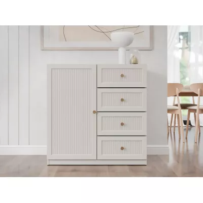 Úzká komoda s dvířky a šuplíky SALTIVILLE - kašmír