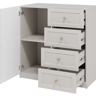 Úzká komoda s dvířky a šuplíky SALTIVILLE - kašmír