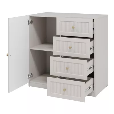 Úzká komoda s dvířky a šuplíky SALTIVILLE - kašmír