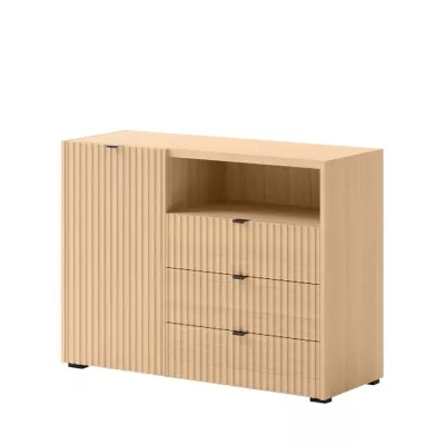 Komoda s dvířky a šuplíky TROUTDALE - dub vicenza