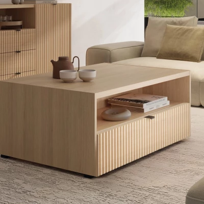 Konferenční stolek TROUTDALE - dub vicenza