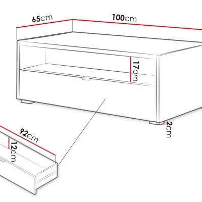 Konferenční stolek TROUTDALE - dub vicenza
