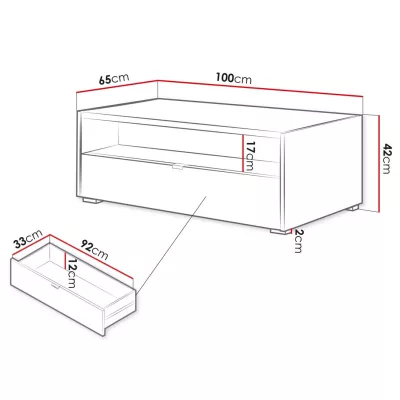 Konferenční stolek TROUTDALE - dub vicenza
