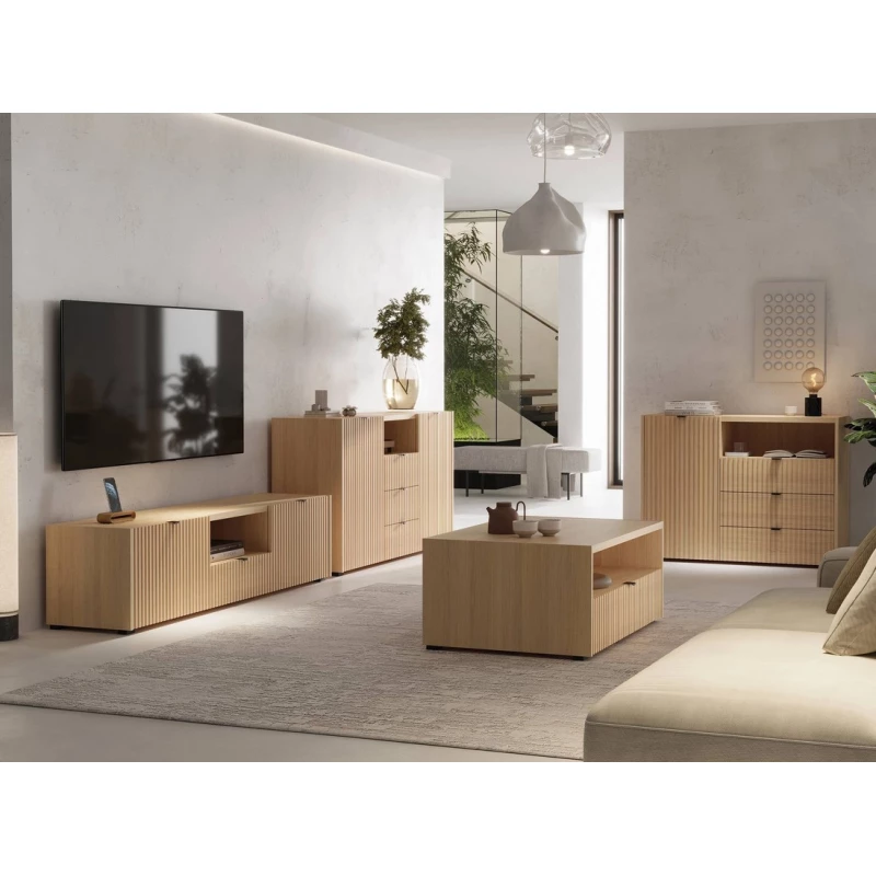 Nábytek do obývacího pokoje TROUTDALE - dub vicenza