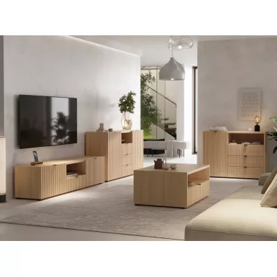 Nábytek do obývacího pokoje TROUTDALE - dub vicenza