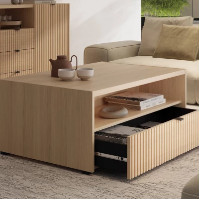 Nábytek do obývacího pokoje TROUTDALE - dub vicenza