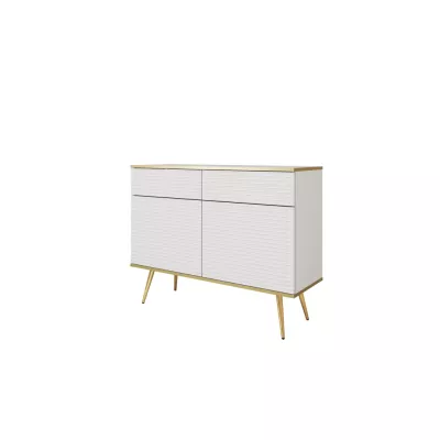 Kombinovaná komoda JENY 2 - bílá / zlatá / zlaté nožky