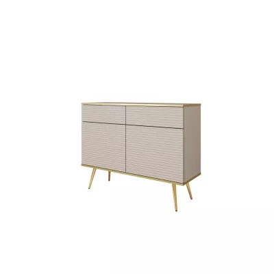 Kombinovaná komoda JENY 2 - béžová / zlatá / zlaté nožky