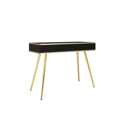 Konzolový stolek JENY 2 - černý / zlatý / zlaté nožky