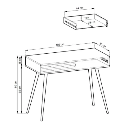 Konzolový stolek JENY 2 - bílý / zlatý / zlaté nožky