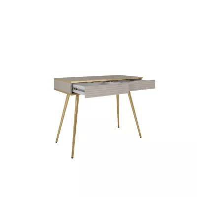 Konzolový stolek JENY 2 - bílý / zlatý / zlaté nožky