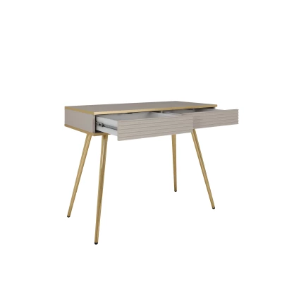 Konzolový stolek JENY 2 - béžový / zlatý / zlaté nožky