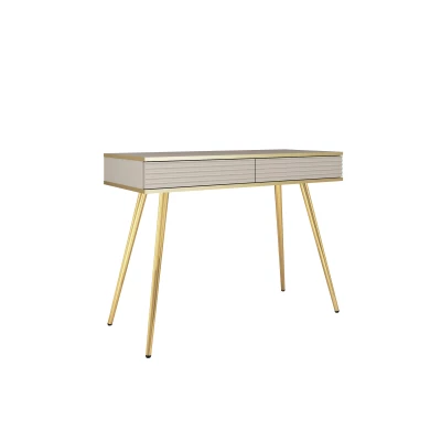Konzolový stolek JENY 2 - béžový / zlatý / zlaté nožky