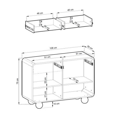 Kombinovaná komoda DARIO - kašmír