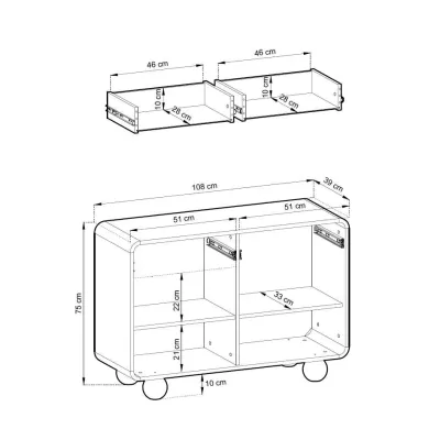 Kombinovaná komoda DARIO - kašmír