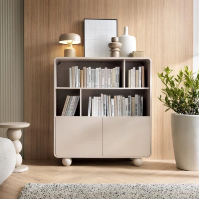 Policový regál s dvířky DARIO - kašmír