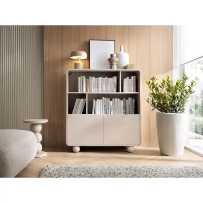 Policový regál s dvířky DARIO - kašmír