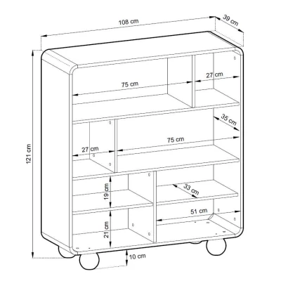 Policový regál s dvířky DARIO - kašmír