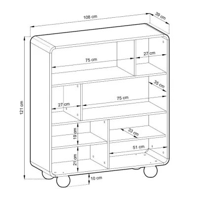 Policový regál s dvířky DARIO - kašmír