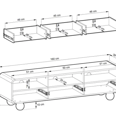 Televizní stolek DARIO - kašmír