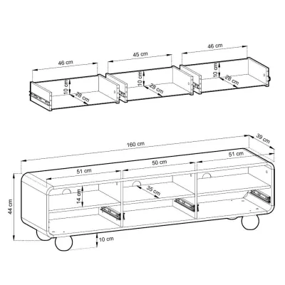 Televizní stolek DARIO - kašmír