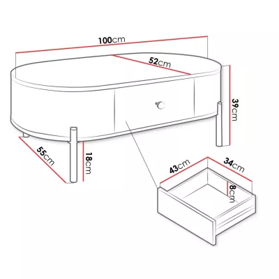 Konferenční stolek TAZEVEL - pískový béžový