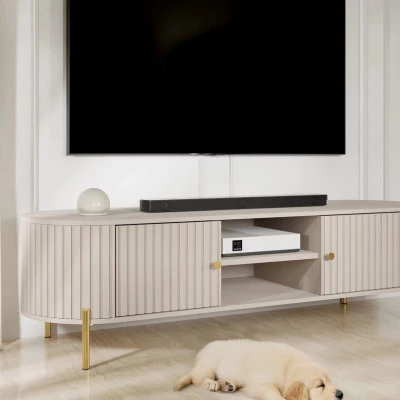 Široký TV stolek TAZEVEL - pískový béžový