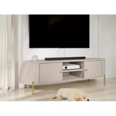 Široký TV stolek TAZEVEL - pískový béžový