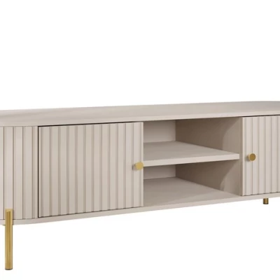 Široký TV stolek TAZEVEL - pískový béžový