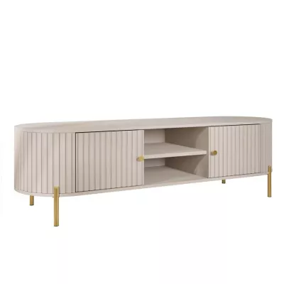 Široký TV stolek TAZEVEL - pískový béžový