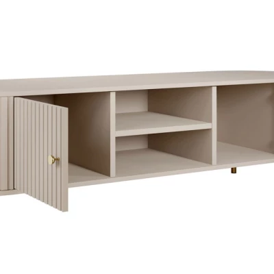 Široký TV stolek TAZEVEL - pískový béžový