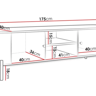 Široký TV stolek TAZEVEL - pískový béžový