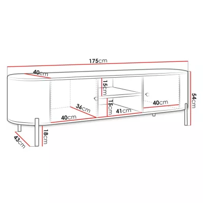 Široký TV stolek TAZEVEL - pískový béžový