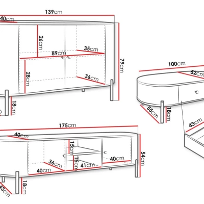 Sestava do obývacího pokoje TAZEVEL 2 - písková béžová