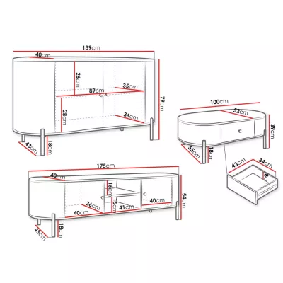 Sestava do obývacího pokoje TAZEVEL 2 - písková béžová