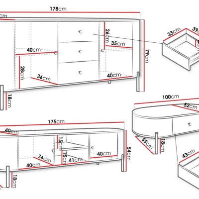 Sestava do obývacího pokoje TAZEVEL 1 - písková béžová