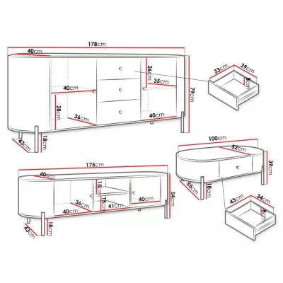 Sestava do obývacího pokoje TAZEVEL 1 - písková béžová