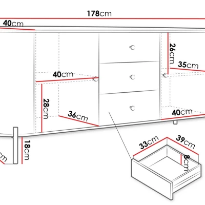 Kombinovaná komoda TAZEVEL - písková béžová